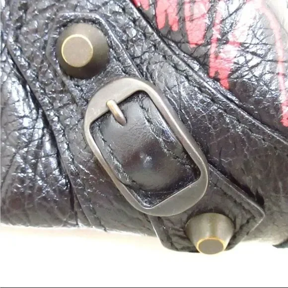 Balenciaga Black Graffiti City Bag - Picture 11 of 15